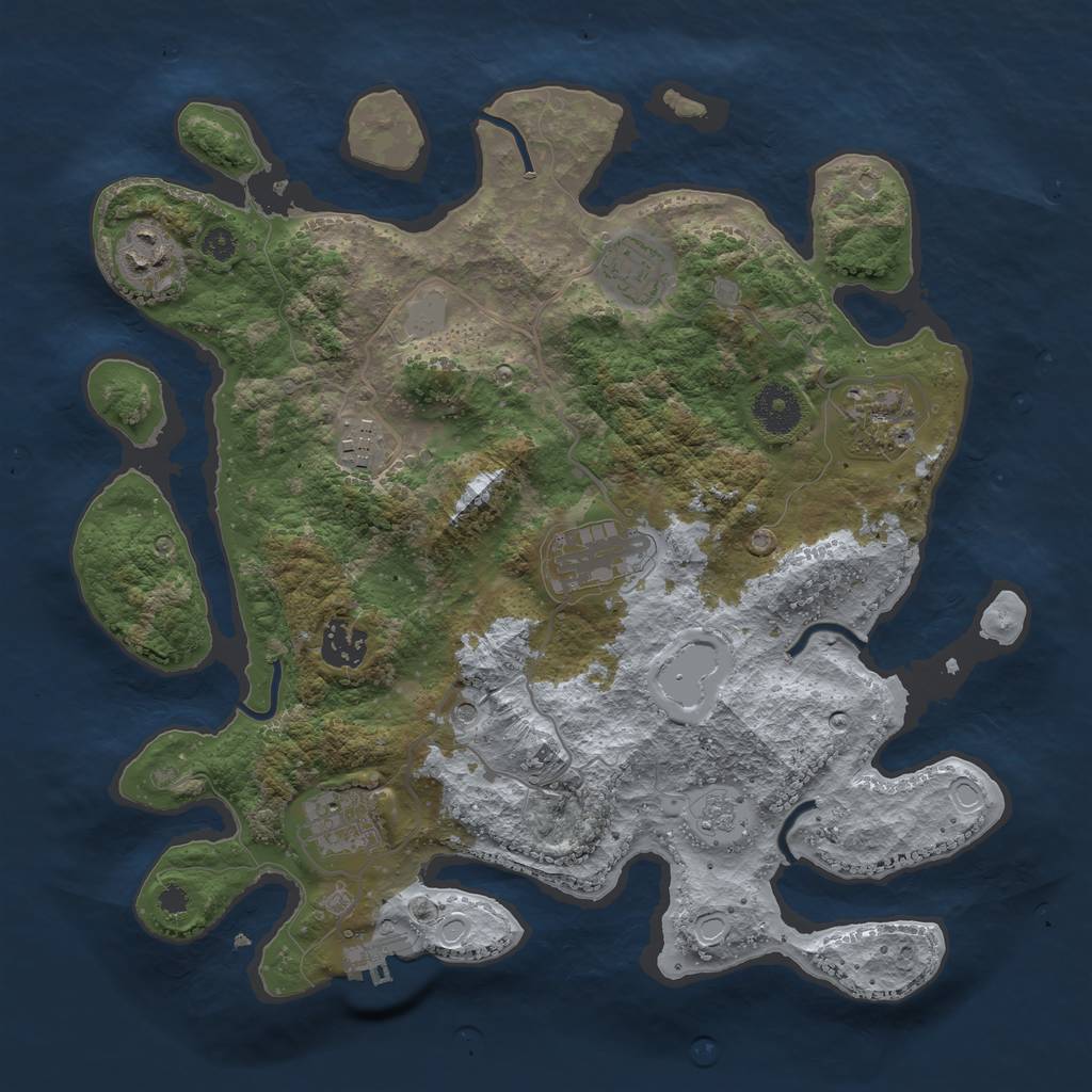 Rust Map: Procedural Map, Size: 3400, Seed: 890776698, 13 Monuments