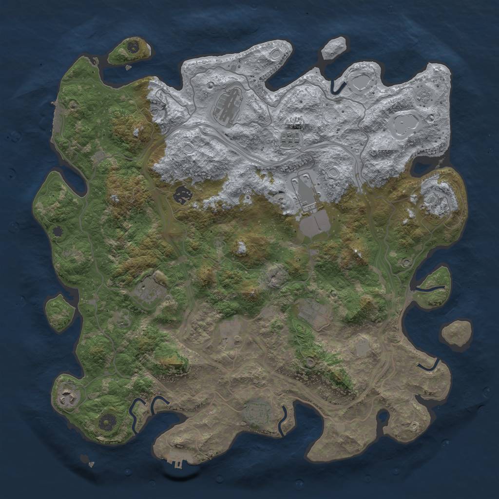Rust Map: Procedural Map, Size: 4250, Seed: 1784932501, 19 Monuments