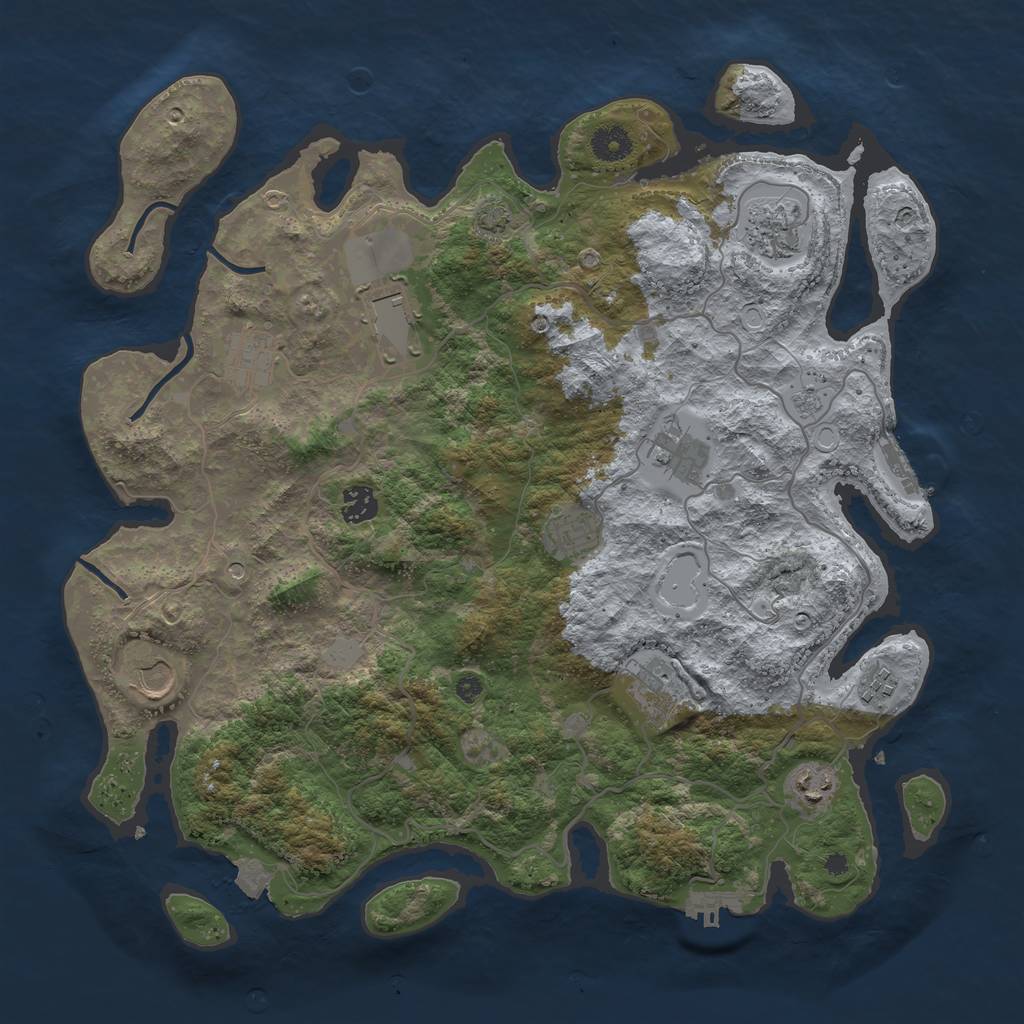 Rust Map: Procedural Map, Size: 4000, Seed: 30002841, 18 Monuments