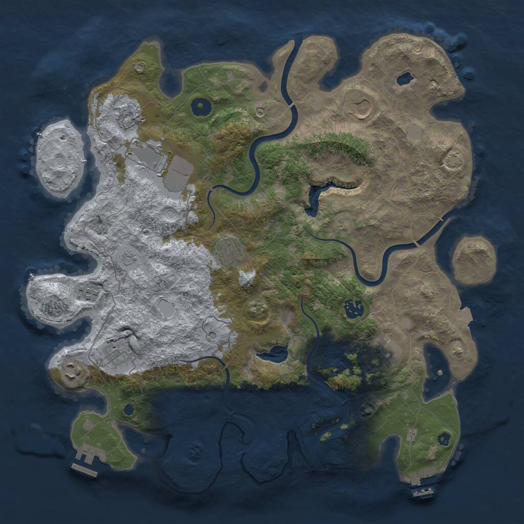 Rust Map: Procedural Map, Size: 4000, Seed: 441242, 15 Monuments