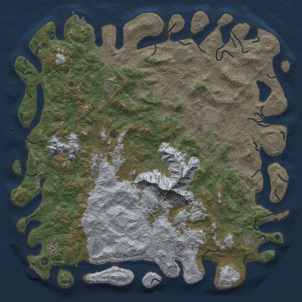Rust Map: Procedural Map, Size: 6000, Seed: 1854546, 18 Monuments