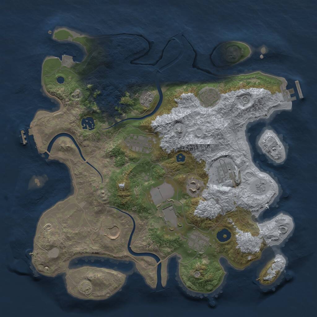 Rust Map: Procedural Map, Size: 3500, Seed: 94124966, 15 Monuments