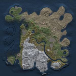 Thumbnail Rust Map: Procedural Map, Size: 3500, Seed: 1294194244, 15 Monuments