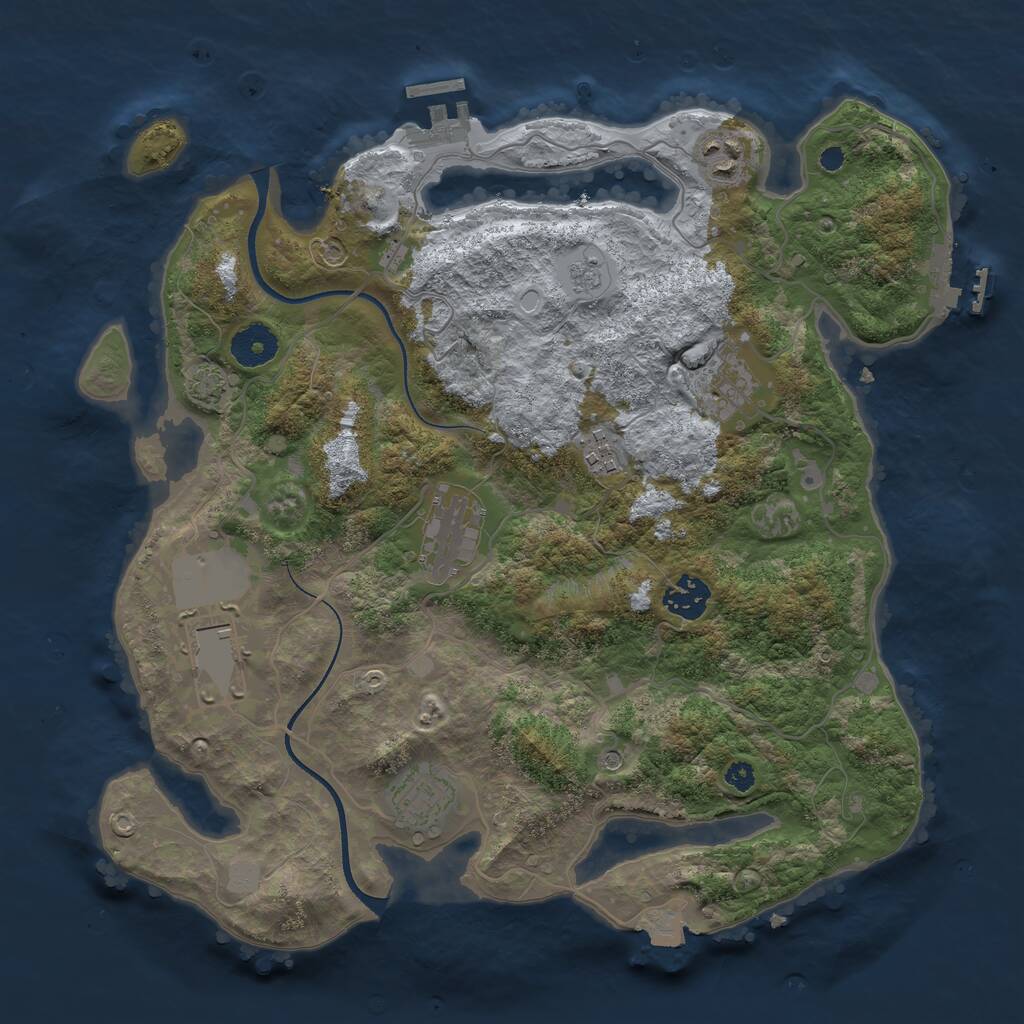 Rust Map: Procedural Map, Size: 3500, Seed: 892483957, 13 Monuments