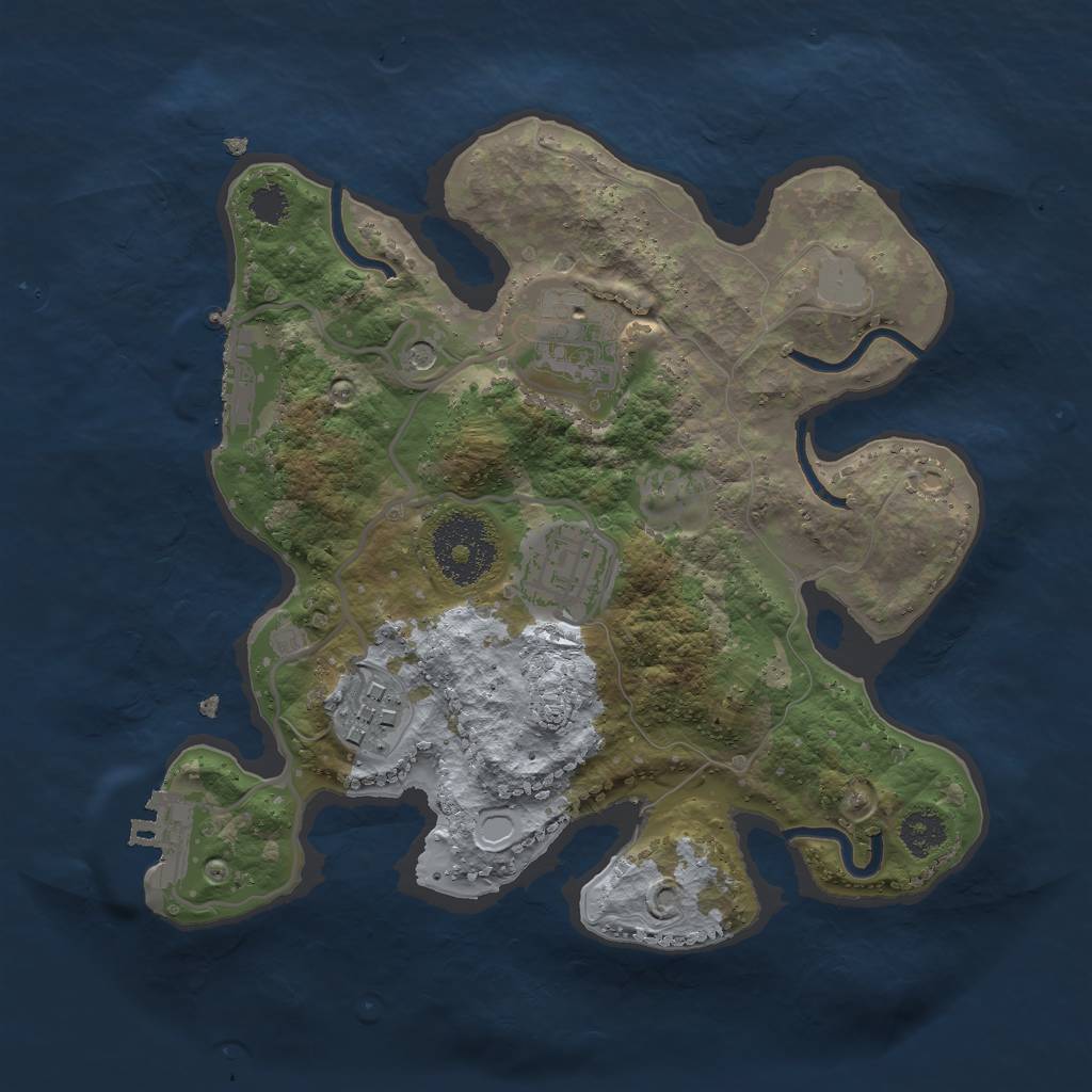 Rust Map: Procedural Map, Size: 2500, Seed: 321241020, 9 Monuments