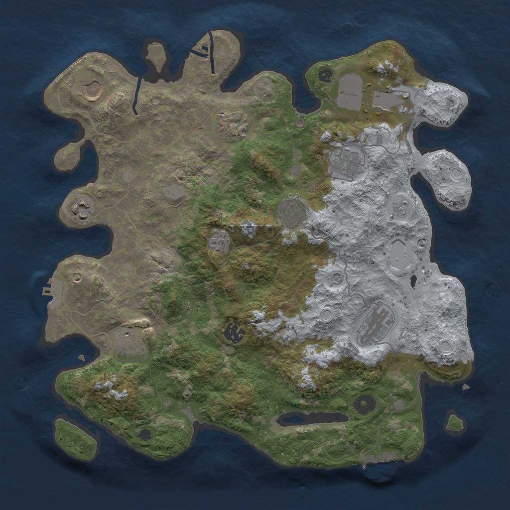 Rust Map: Procedural Map, Size: 3700, Seed: 98003757, 19 Monuments