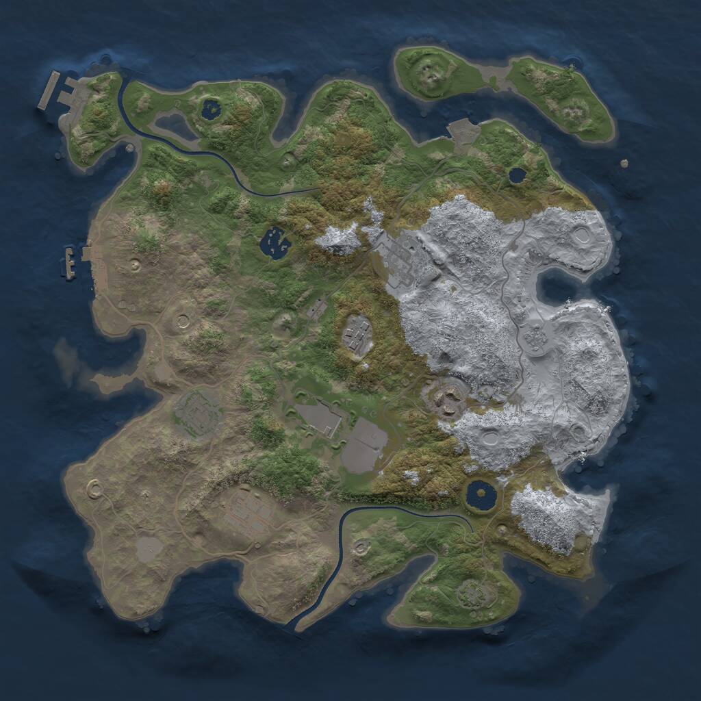 Rust Map: Procedural Map, Size: 3500, Seed: 20331386, 13 Monuments