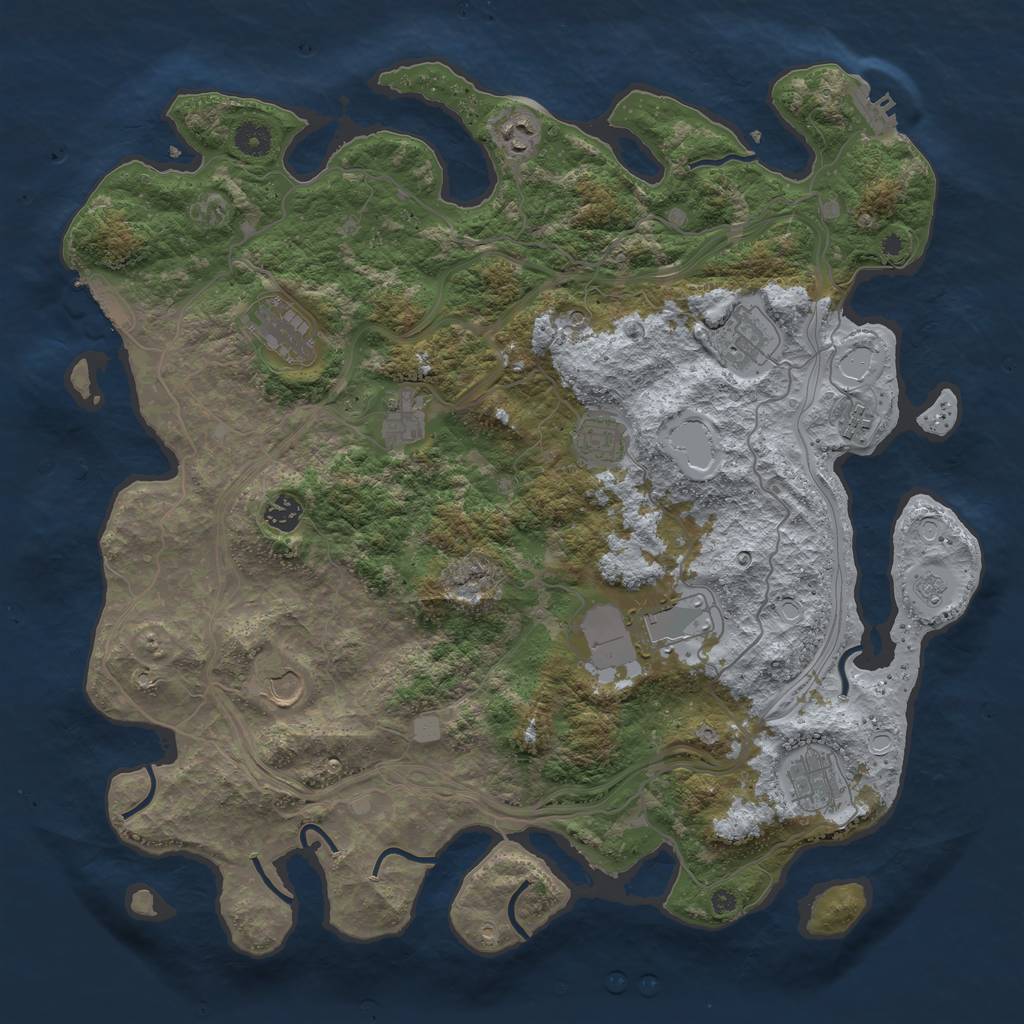 Rust Map: Procedural Map, Size: 4250, Seed: 998014, 19 Monuments