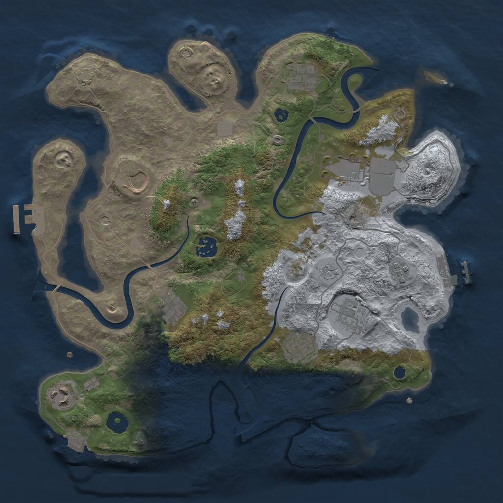 Rust Map: Procedural Map, Size: 3500, Seed: 96061119, 15 Monuments