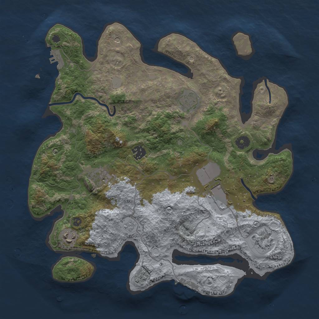 Rust Map: Procedural Map, Size: 3500, Seed: 89529158, 14 Monuments