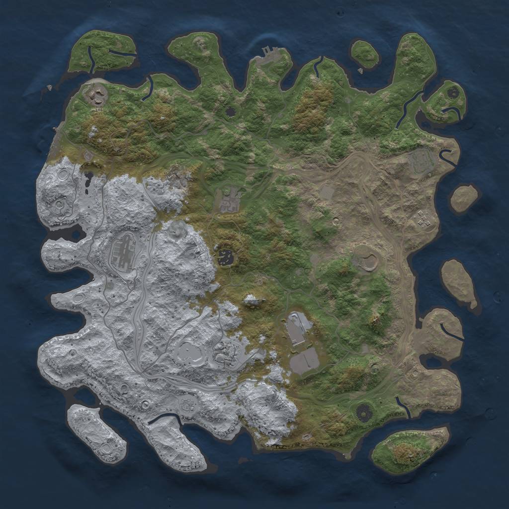 Rust Map: Procedural Map, Size: 4500, Seed: 2066058222, 18 Monuments