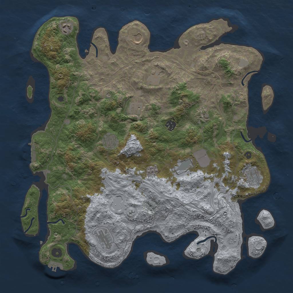 Rust Map: Procedural Map, Size: 4250, Seed: 43848816, 18 Monuments