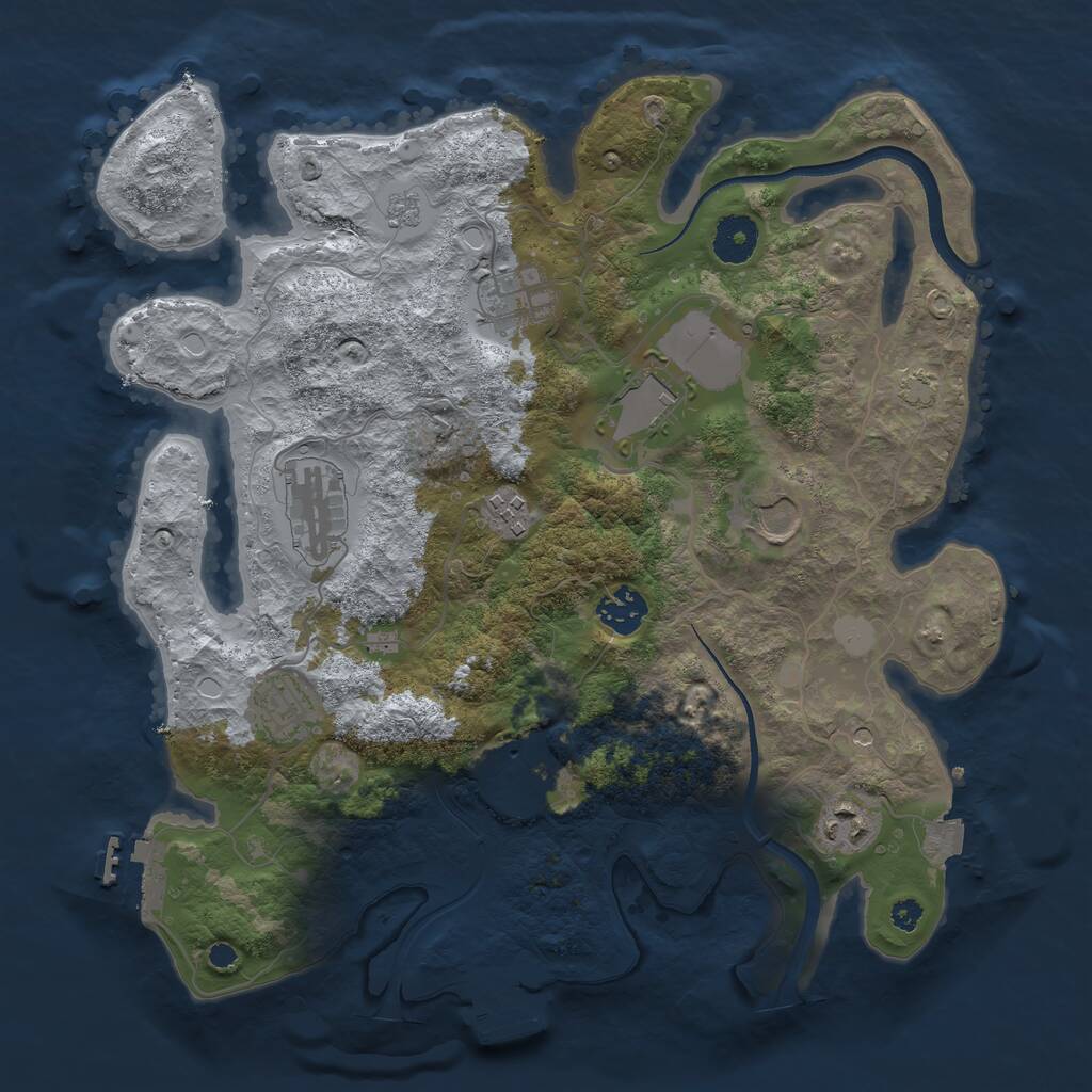 Rust Map: Procedural Map, Size: 3500, Seed: 81754597, 15 Monuments