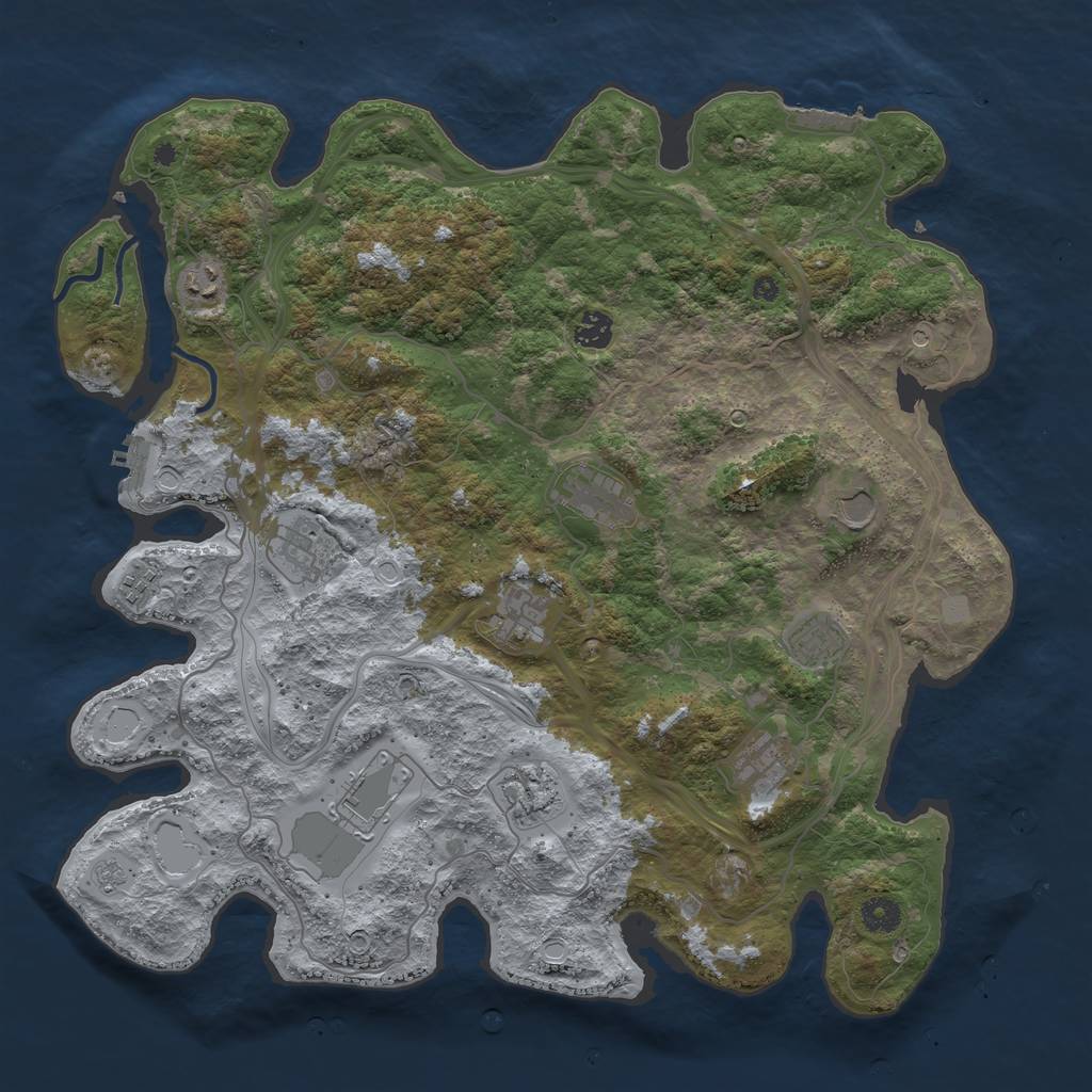 Rust Map: Procedural Map, Size: 4250, Seed: 2110598988, 20 Monuments