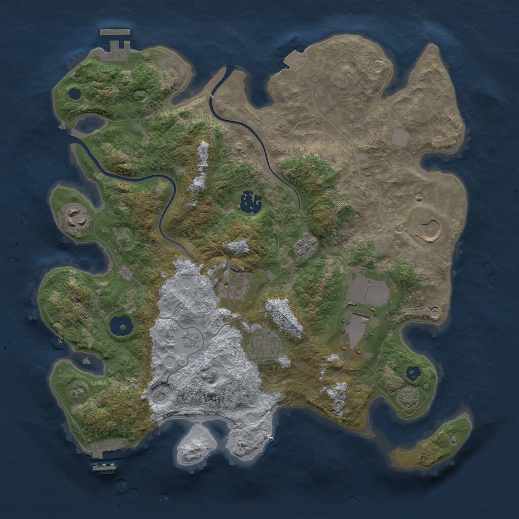Rust Map: Procedural Map, Size: 3500, Seed: 62863195, 13 Monuments