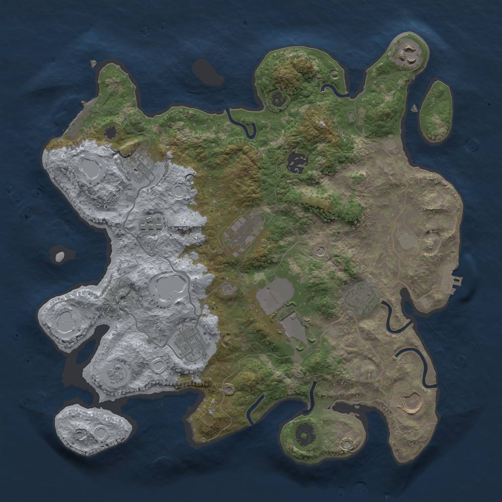 Rust Map: Procedural Map, Size: 3500, Seed: 72331002, 18 Monuments
