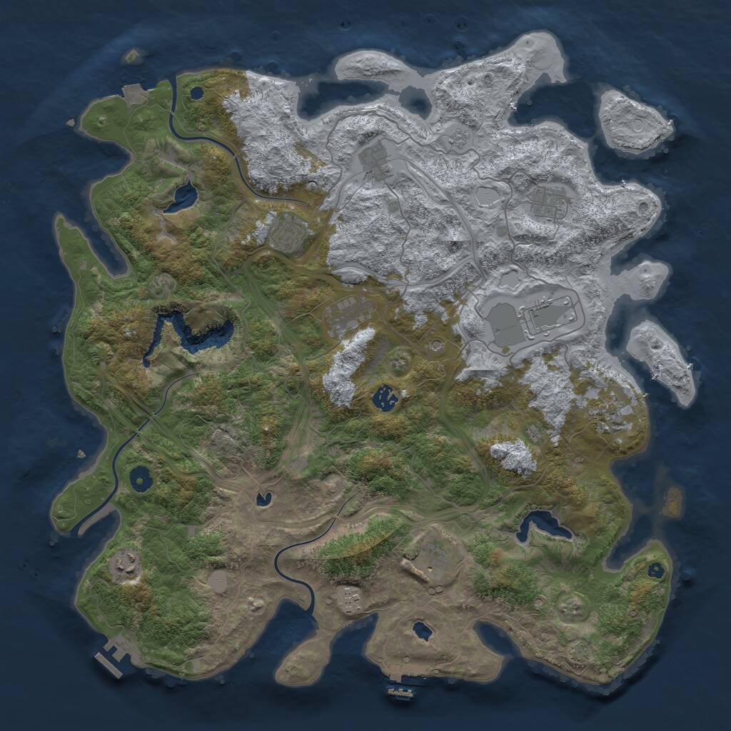 Rust Map: Procedural Map, Size: 4500, Seed: 813261682, 16 Monuments