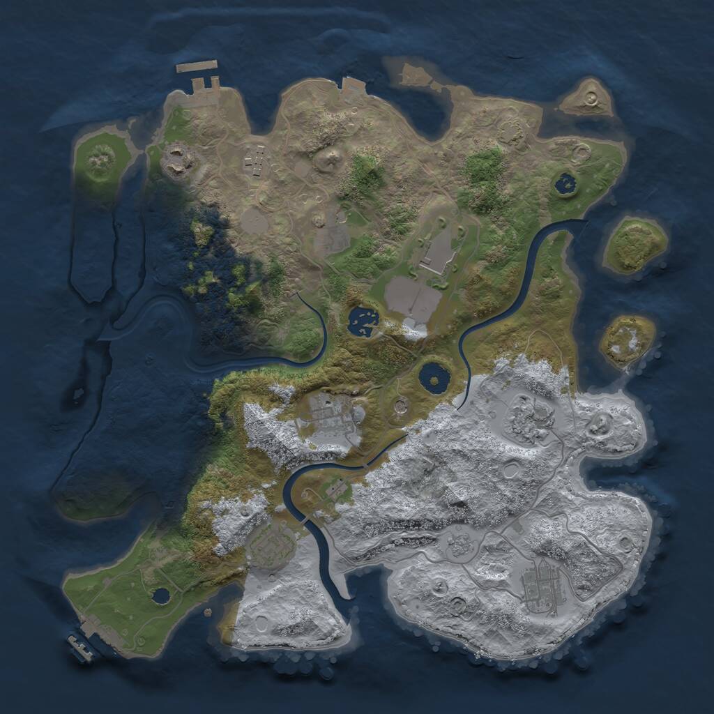 Rust Map: Procedural Map, Size: 3500, Seed: 96498825, 15 Monuments