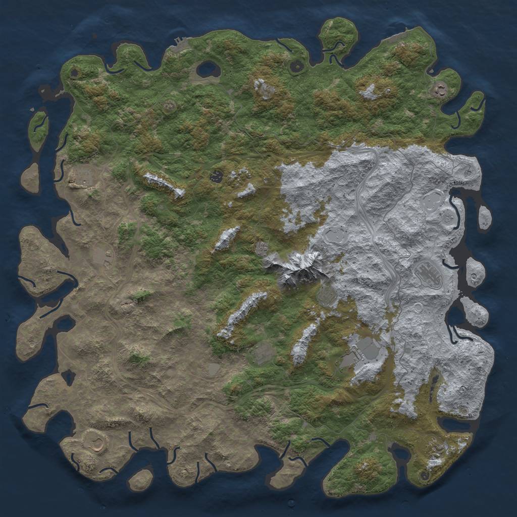 Rust Map: Procedural Map, Size: 6000, Seed: 767343569, 20 Monuments