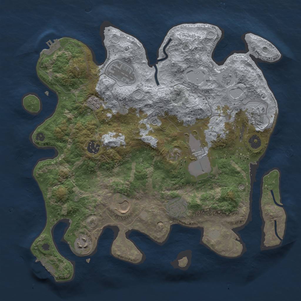 Rust Map: Procedural Map, Size: 3500, Seed: 82434418, 17 Monuments