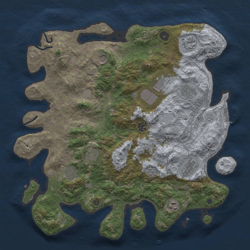 Rust Map: Procedural Map, Size: 4000, Seed: 4567391, 18 Monuments