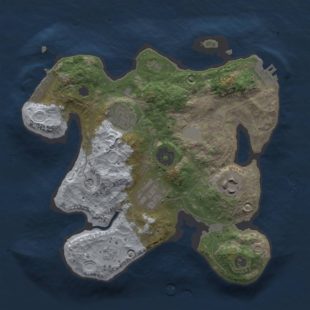 Rust Map: Procedural Map, Size: 2500, Seed: 1902750713, 12 Monuments