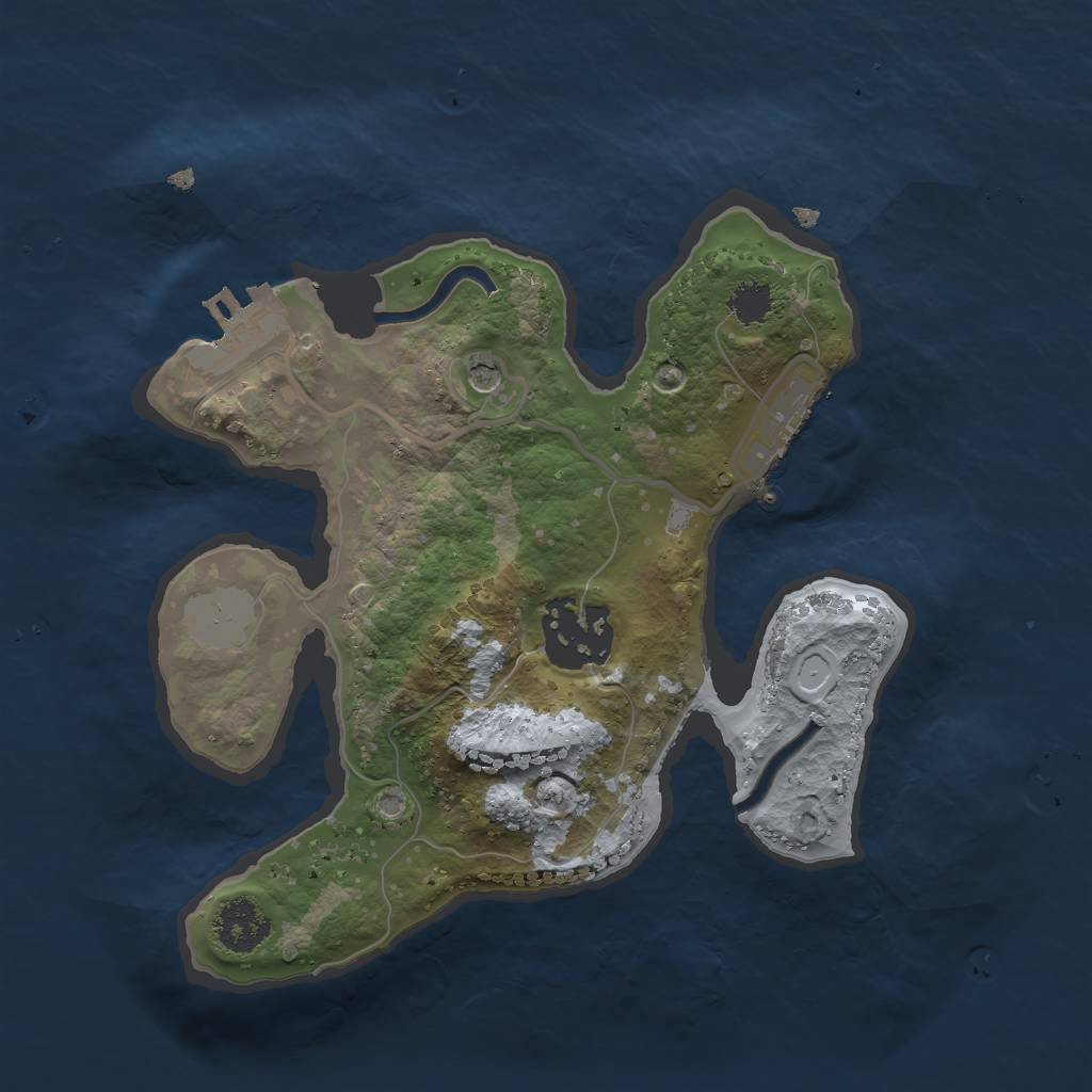 Rust Map: Procedural Map, Size: 2200, Seed: 1892133837, 7 Monuments