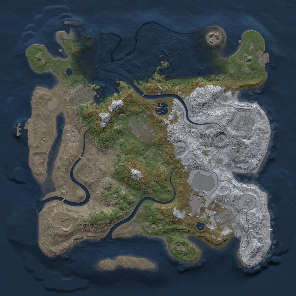 Rust Map: Procedural Map, Size: 3500, Seed: 231973722, 15 Monuments