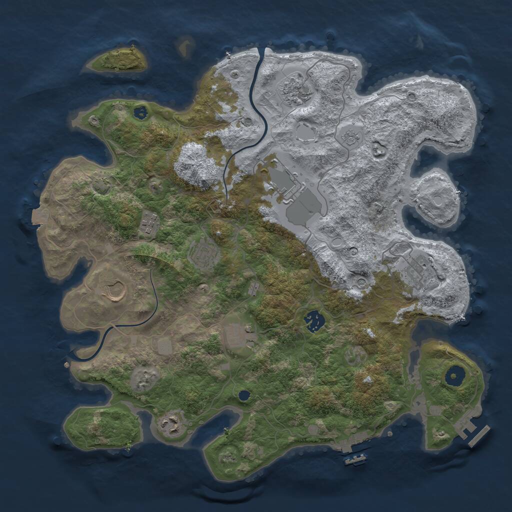 Rust Map: Procedural Map, Size: 3800, Seed: 8017861, 15 Monuments