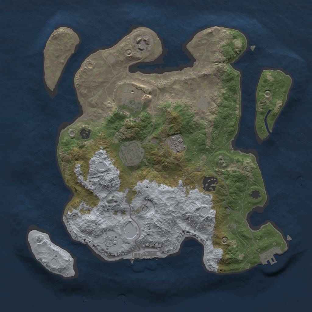 Rust Map: Procedural Map, Size: 3000, Seed: 1925061785, 14 Monuments