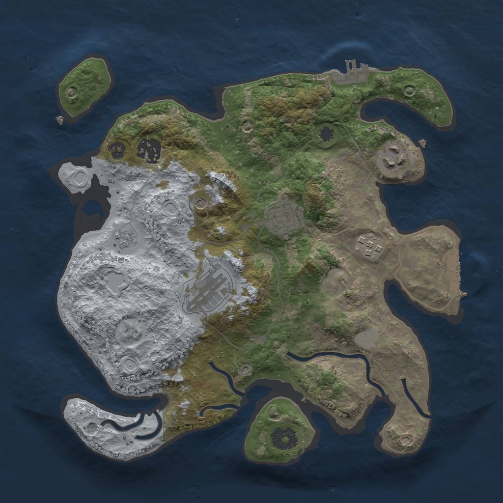 Rust Map: Procedural Map, Size: 3000, Seed: 1457485754, 12 Monuments