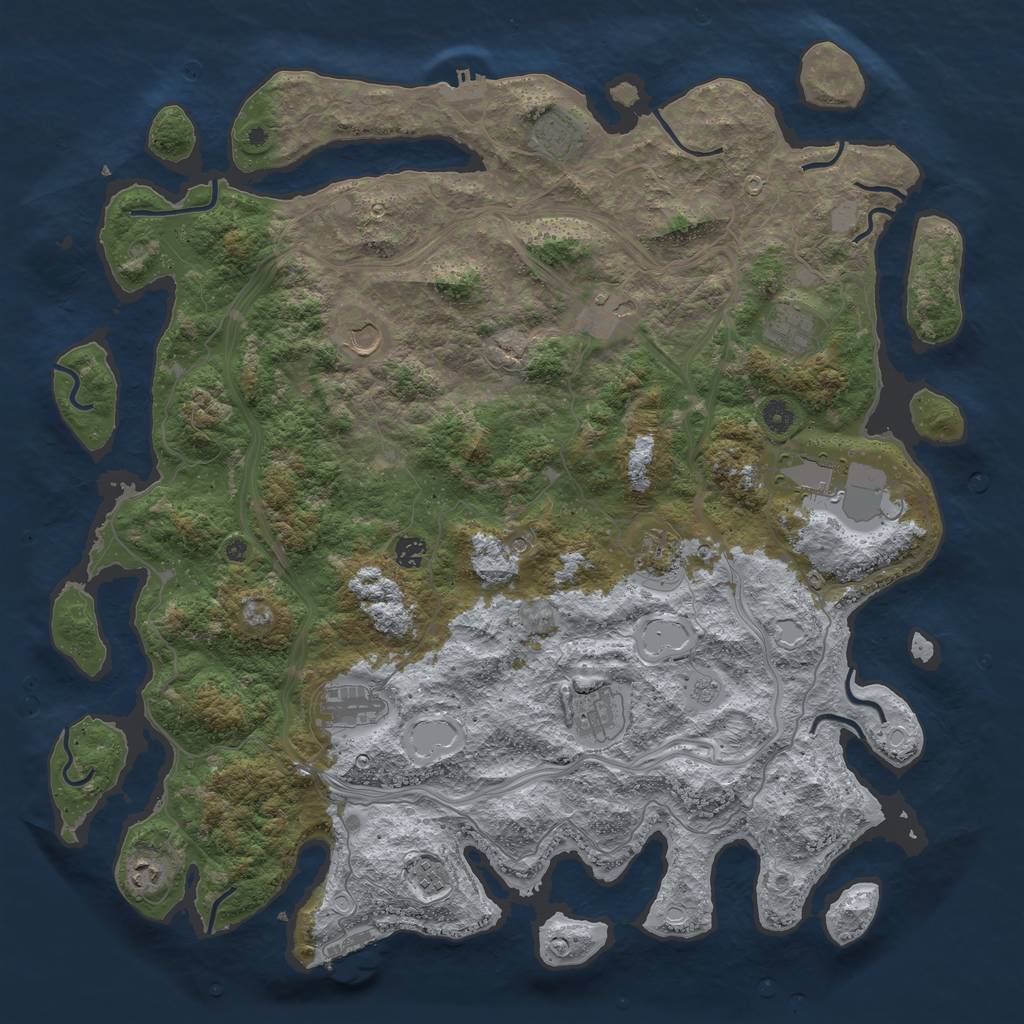 Rust Map: Procedural Map, Size: 4800, Seed: 1422958657, 20 Monuments