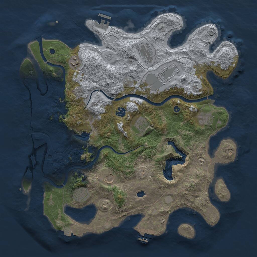 Rust Map: Procedural Map, Size: 4000, Seed: 1082465144, 15 Monuments