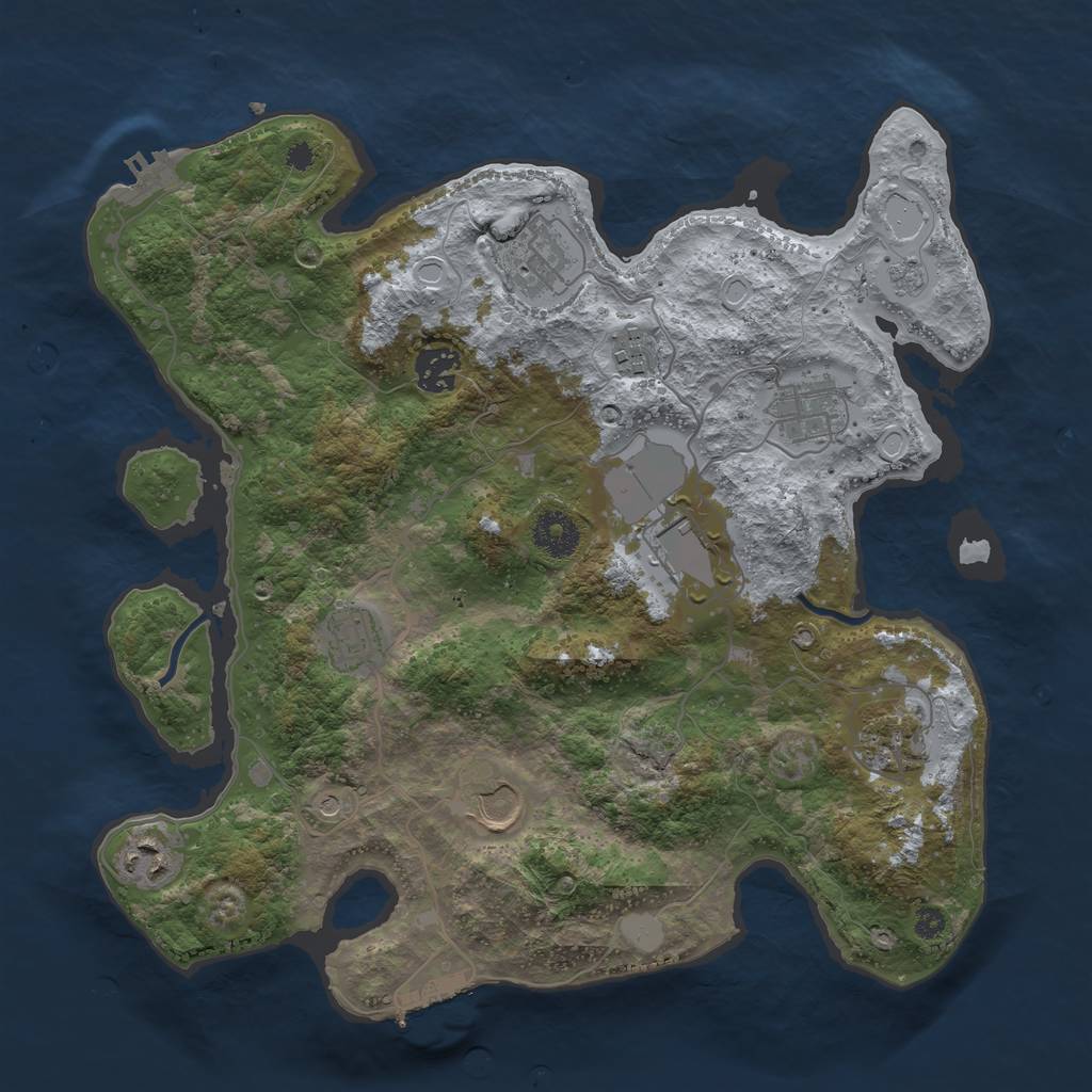 Rust Map: Procedural Map, Size: 3500, Seed: 3657670, 16 Monuments