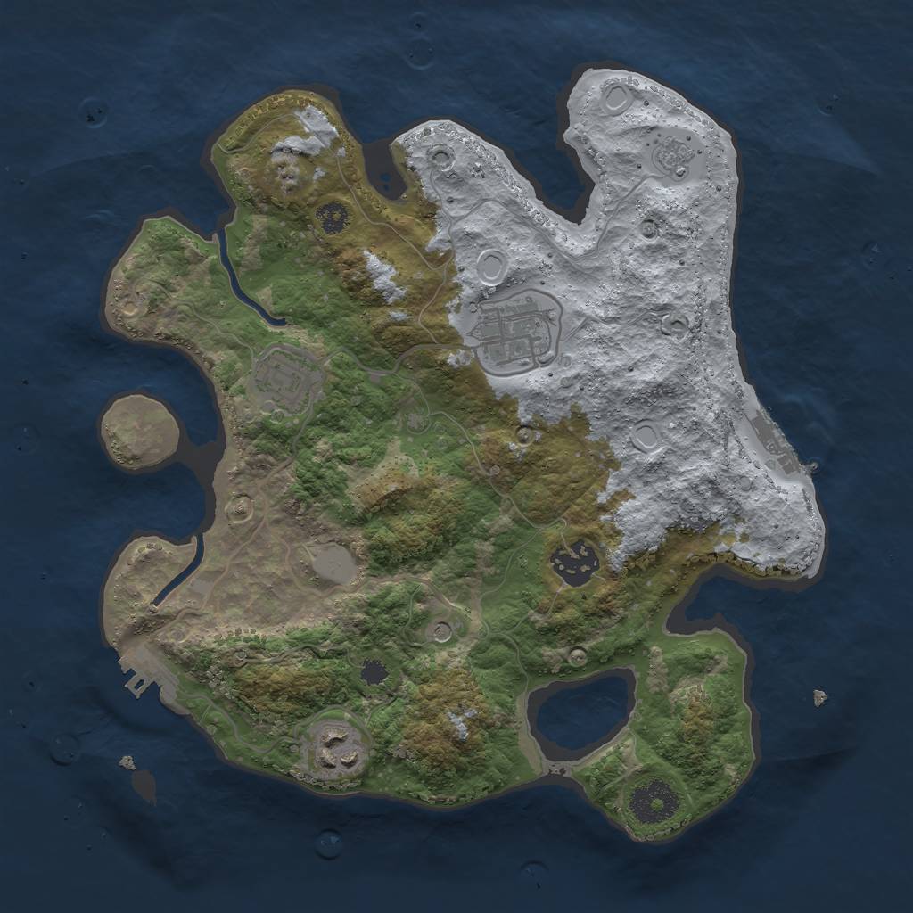 Rust Map: Procedural Map, Size: 3000, Seed: 6830425, 11 Monuments