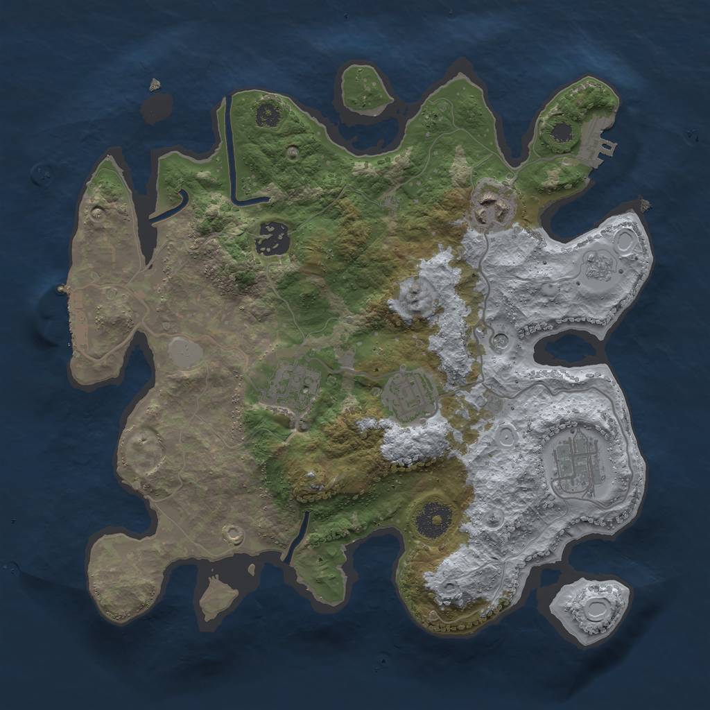 Rust Map: Procedural Map, Size: 3000, Seed: 15242, 14 Monuments