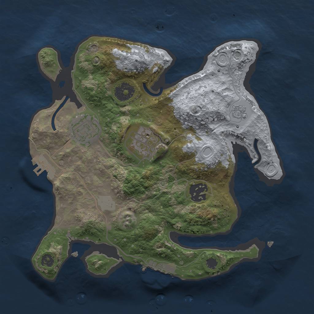 Rust Map: Procedural Map, Size: 2500, Seed: 79800349, 11 Monuments