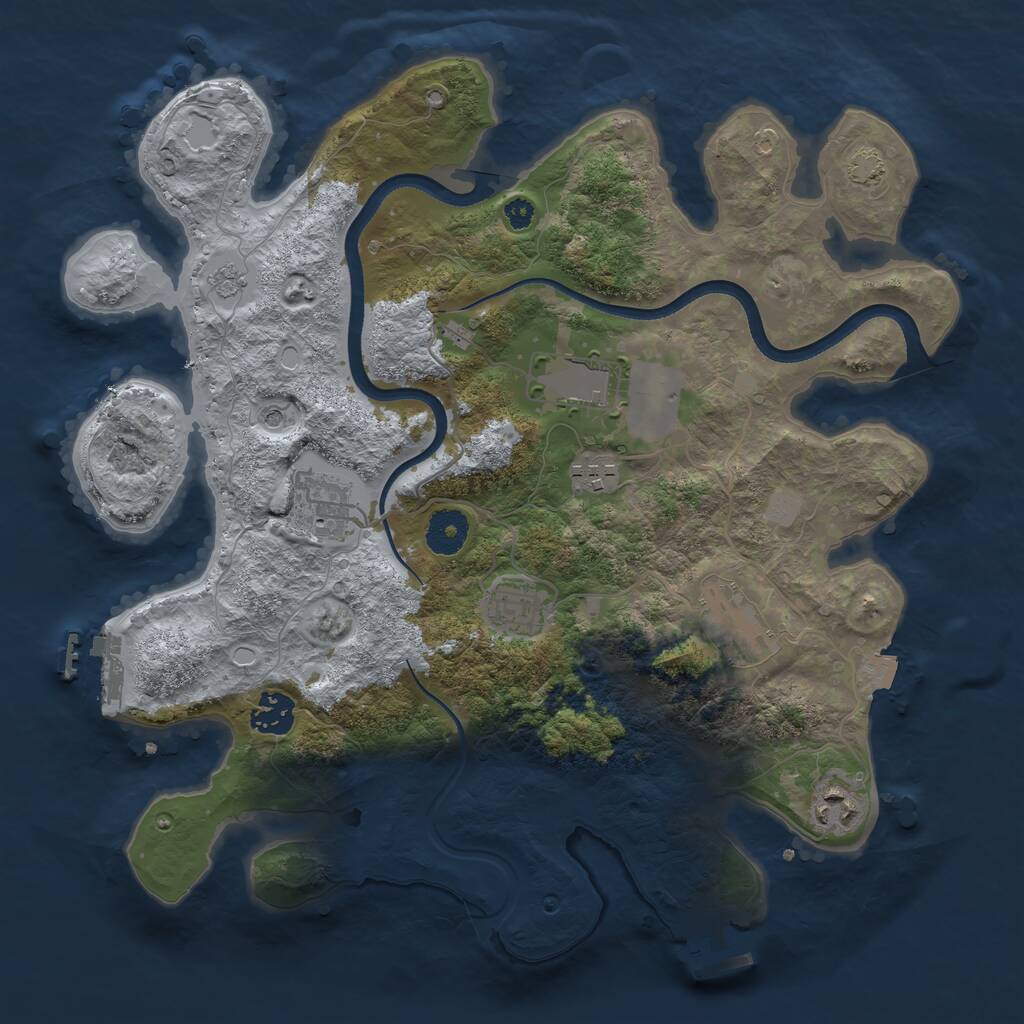 Rust Map: Procedural Map, Size: 3500, Seed: 868350306, 13 Monuments