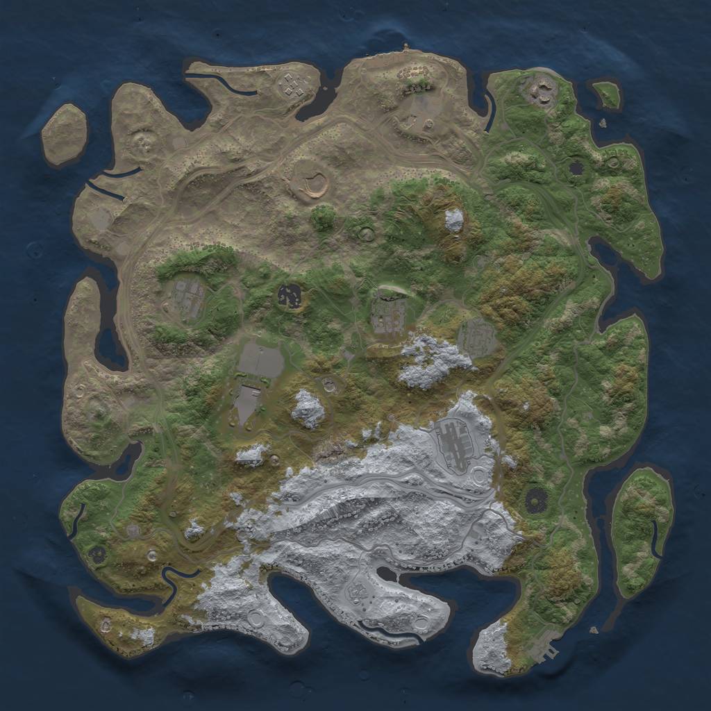 Rust Map: Procedural Map, Size: 4250, Seed: 1480236947, 19 Monuments