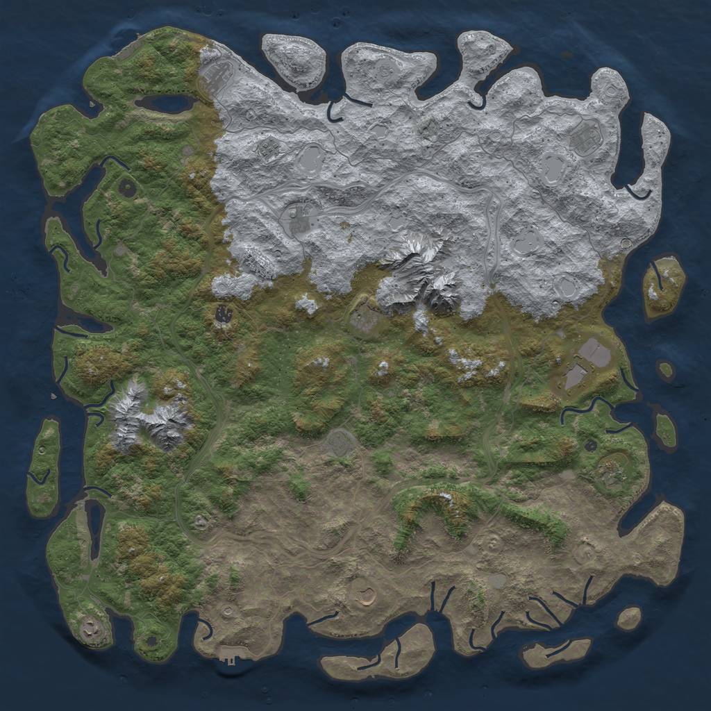 Rust Map: Procedural Map, Size: 6000, Seed: 15082020, 18 Monuments