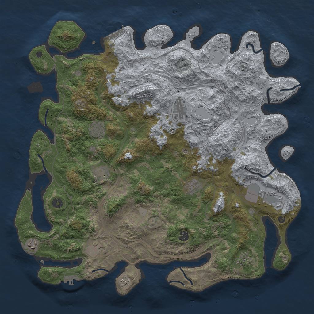 Rust Map: Procedural Map, Size: 4500, Seed: 616481111, 19 Monuments