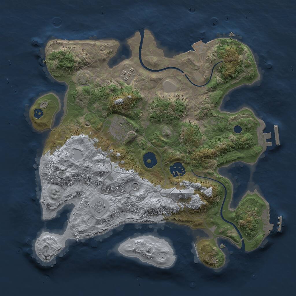 Rust Map: Procedural Map, Size: 3000, Seed: 1148256033, 9 Monuments