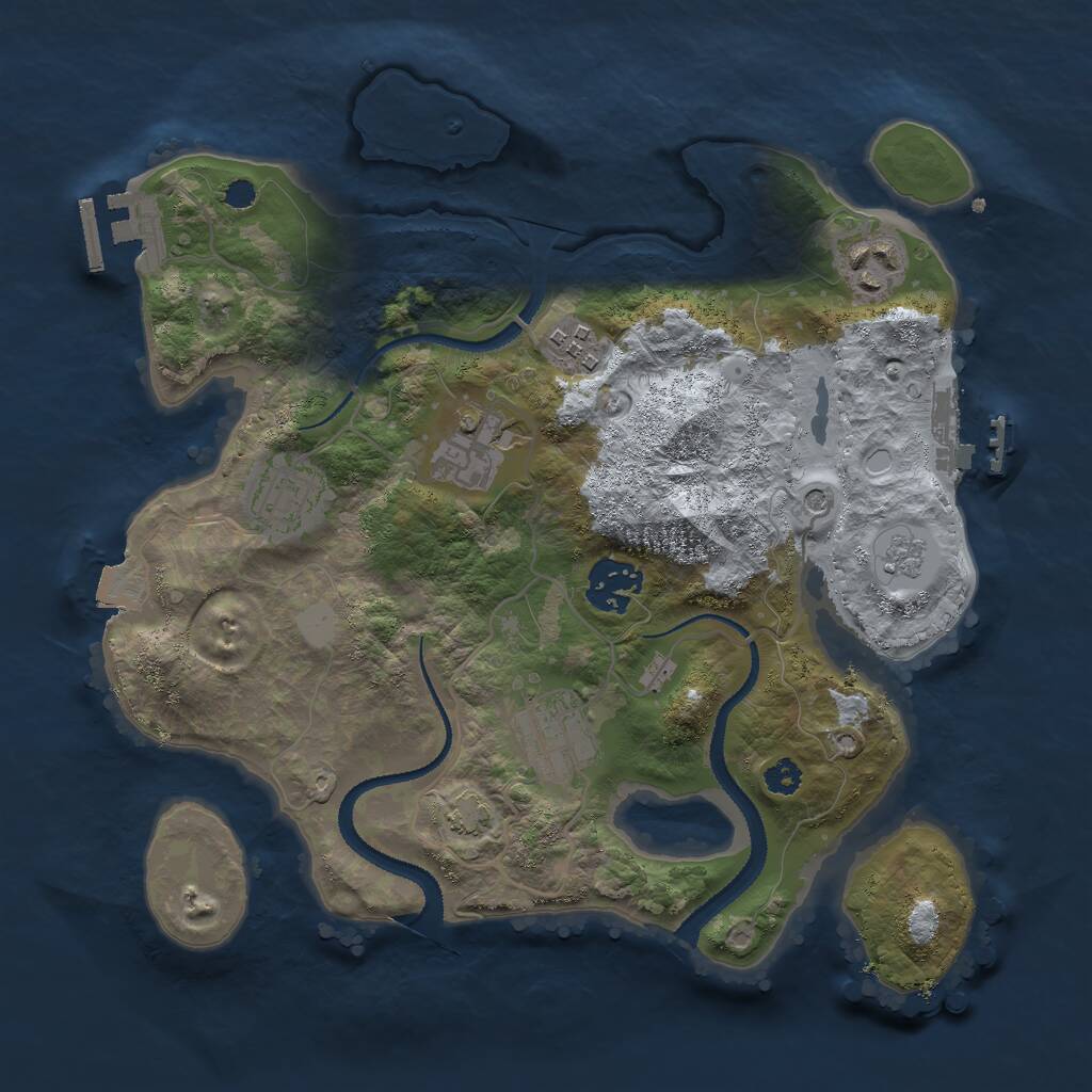 Rust Map: Procedural Map, Size: 3000, Seed: 71251, 12 Monuments