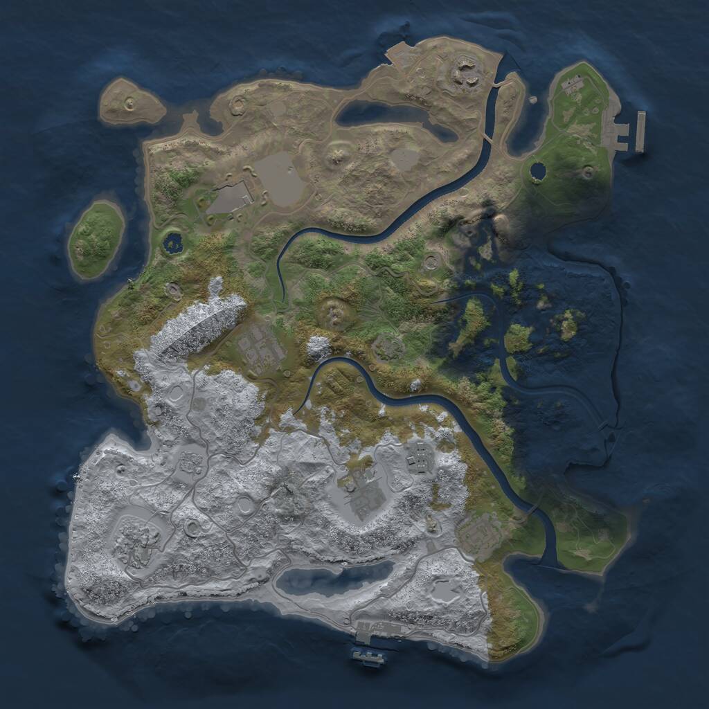 Rust Map: Procedural Map, Size: 3500, Seed: 1772784023, 14 Monuments