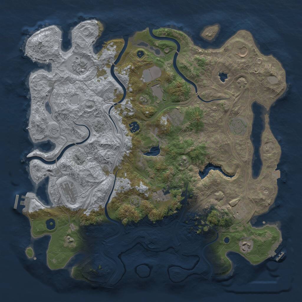 Rust Map: Procedural Map, Size: 4300, Seed: 2061295899, 17 Monuments