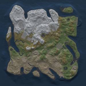 Thumbnail Rust Map: Procedural Map, Size: 3500, Seed: 21928345, 17 Monuments