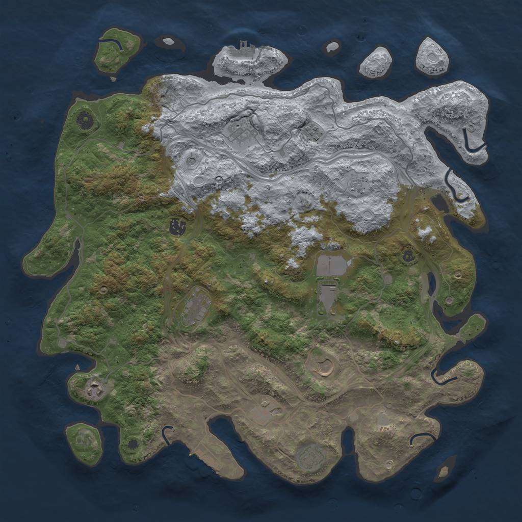 Rust Map: Procedural Map, Size: 4500, Seed: 962531423, 18 Monuments