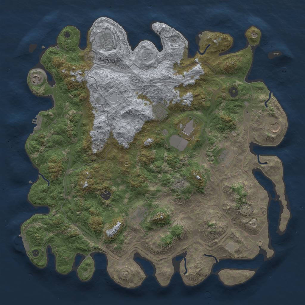 Rust Map: Procedural Map, Size: 4500, Seed: 5489245, 17 Monuments
