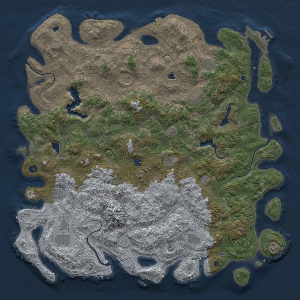 Rust Map: Procedural Map, Size: 5500, Seed: 823467, 17 Monuments