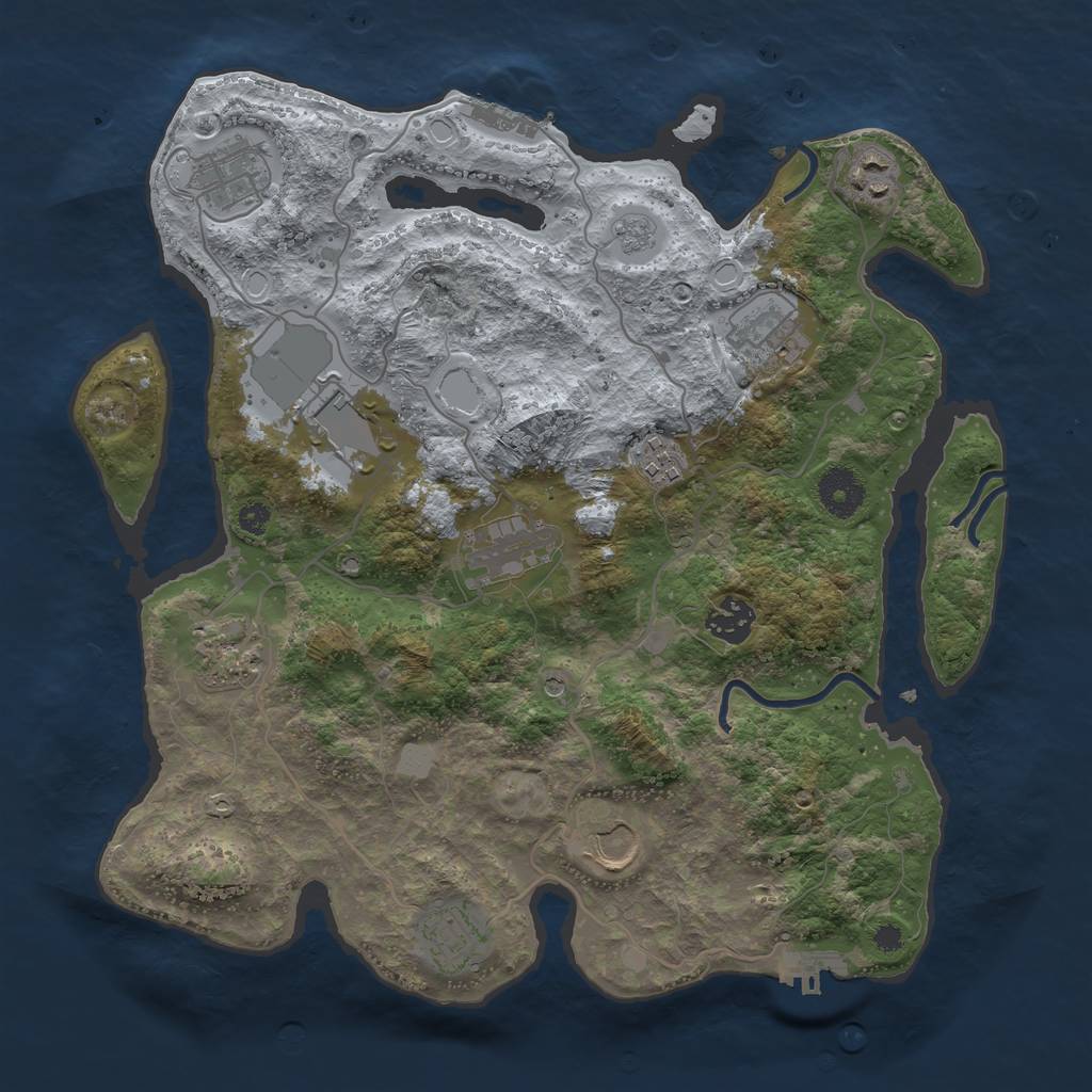 Rust Map: Procedural Map, Size: 3500, Seed: 1859082355, 17 Monuments